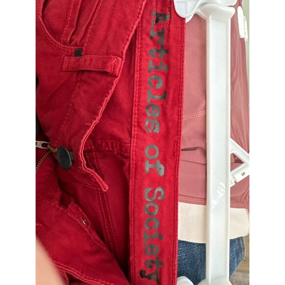 Articles Of Society Red Skinny Jeans - Size 26 Womens - Picture 3 of 5